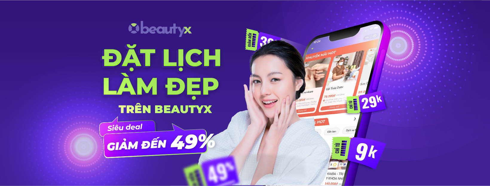 BeautyX app đặt lịch làm đẹp