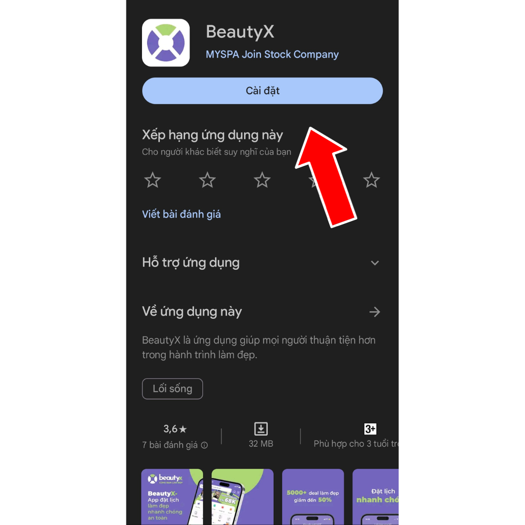 App BeautyX trên Google Play
