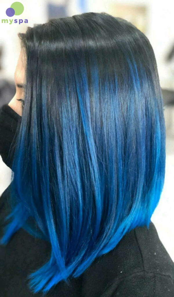 Tóc Màu xanh than highlight nổi bật