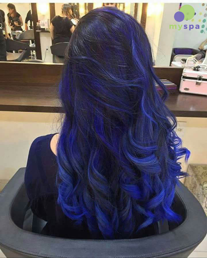 Nhuộm tóc màu xanh than xánh tím