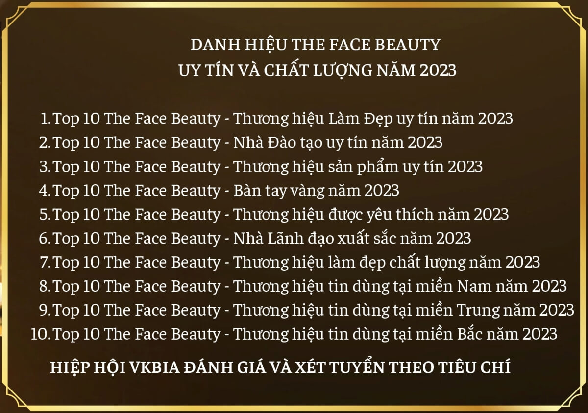 danh hiệu top 10 the face beauty 2023